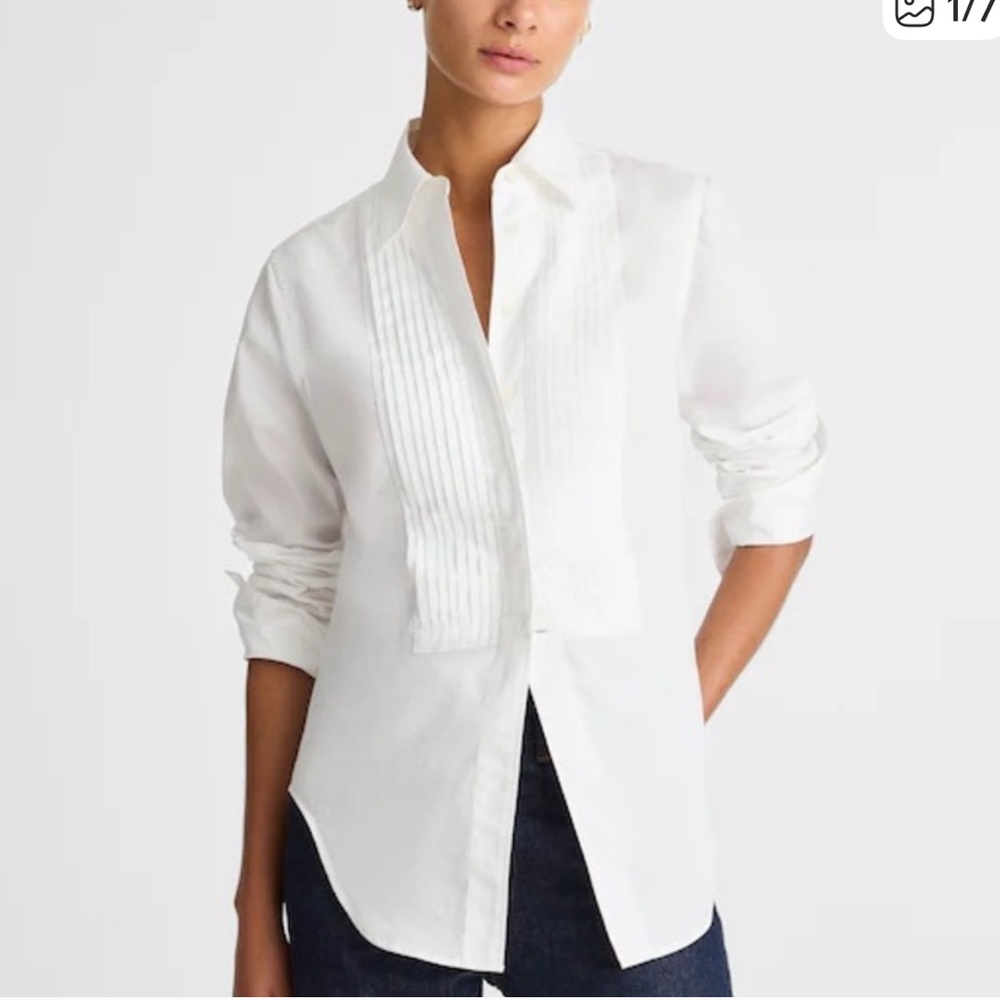 Madewell Cutaway Tuxedo Shirt in Poplin